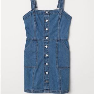 H&M denim overall dress